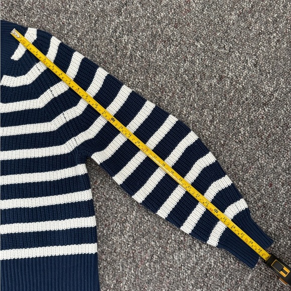 a new day Navy and White V-Neck Chunky Fall Sweater size Large - Picture 3 of 5